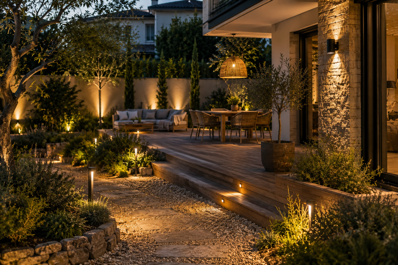 10 idées d'éclairage extérieur pour un jardin chaleureux et élégant 1 10 idées d’éclairage extérieur pour un jardin chaleureux et élégant