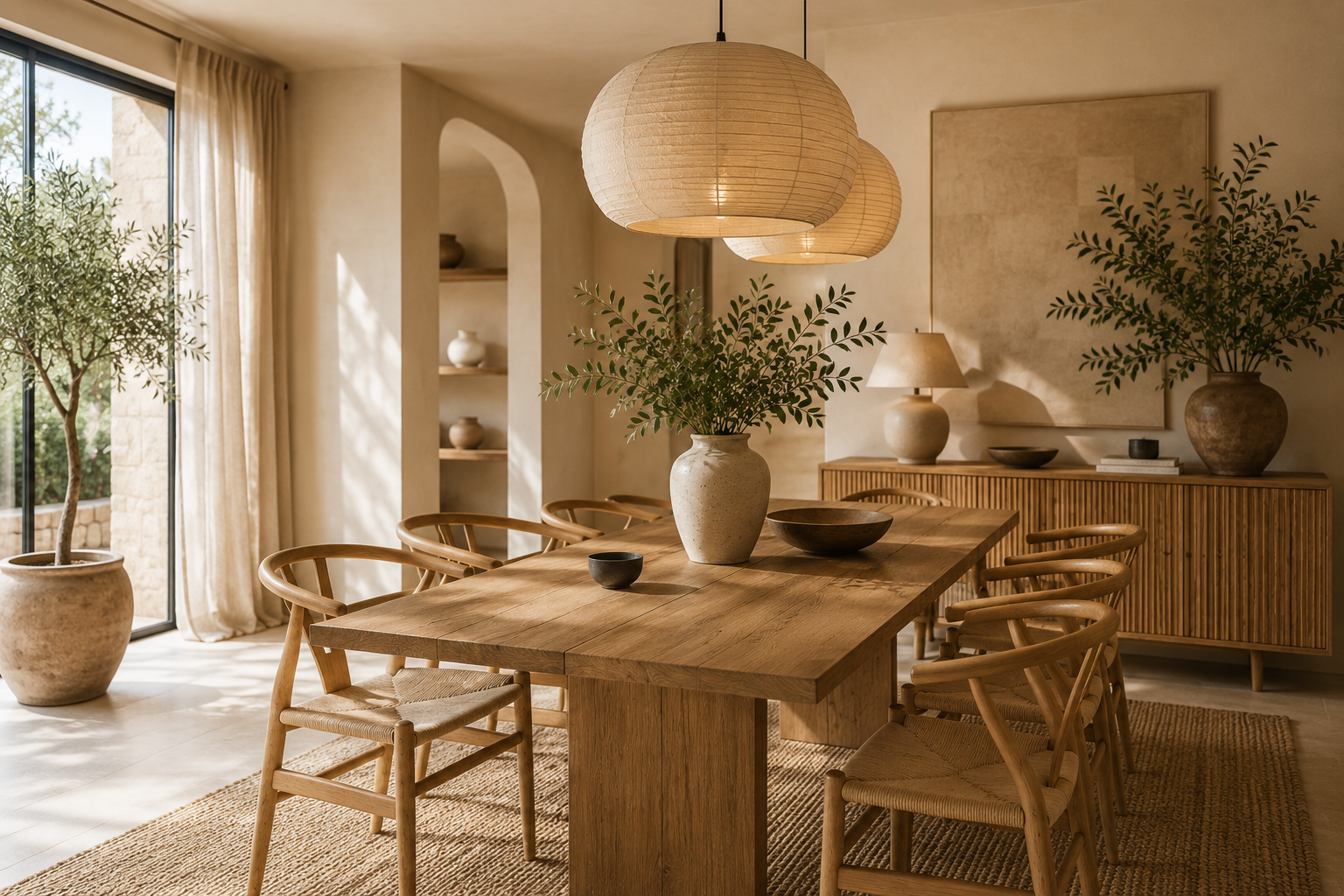 salle à manger beige et bois : LES 5 plus belles inspirations pour une décoration chaleureuse