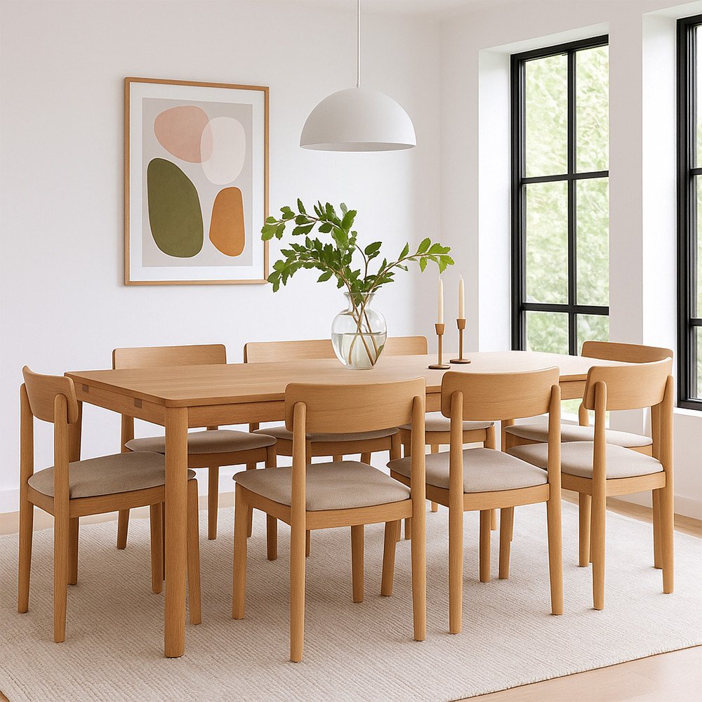 table-manger-bois-200x100cm-savacou table manger bois 200x100cm savacou Créer une salle à manger beige et bois est l'une des meilleures façons d'aménager un intérieur à la fois chaleureux, élégant et intemporel. Cette association de couleurs douces et de matières naturelles séduit par son équilibre : le beige apporte de la luminosité, tandis que le bois réchauffe l'atmosphère et crée une sensation immédiate de confort.